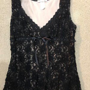 Sleeveless black lace top